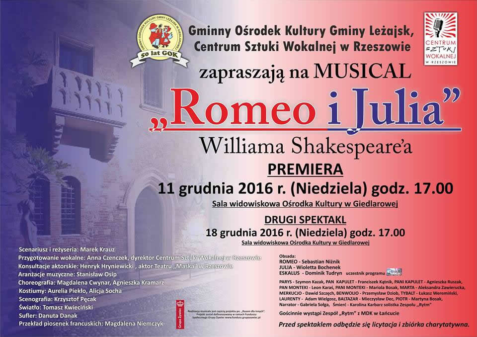Plakat Romeo i Julia 2016 MUSCIAL